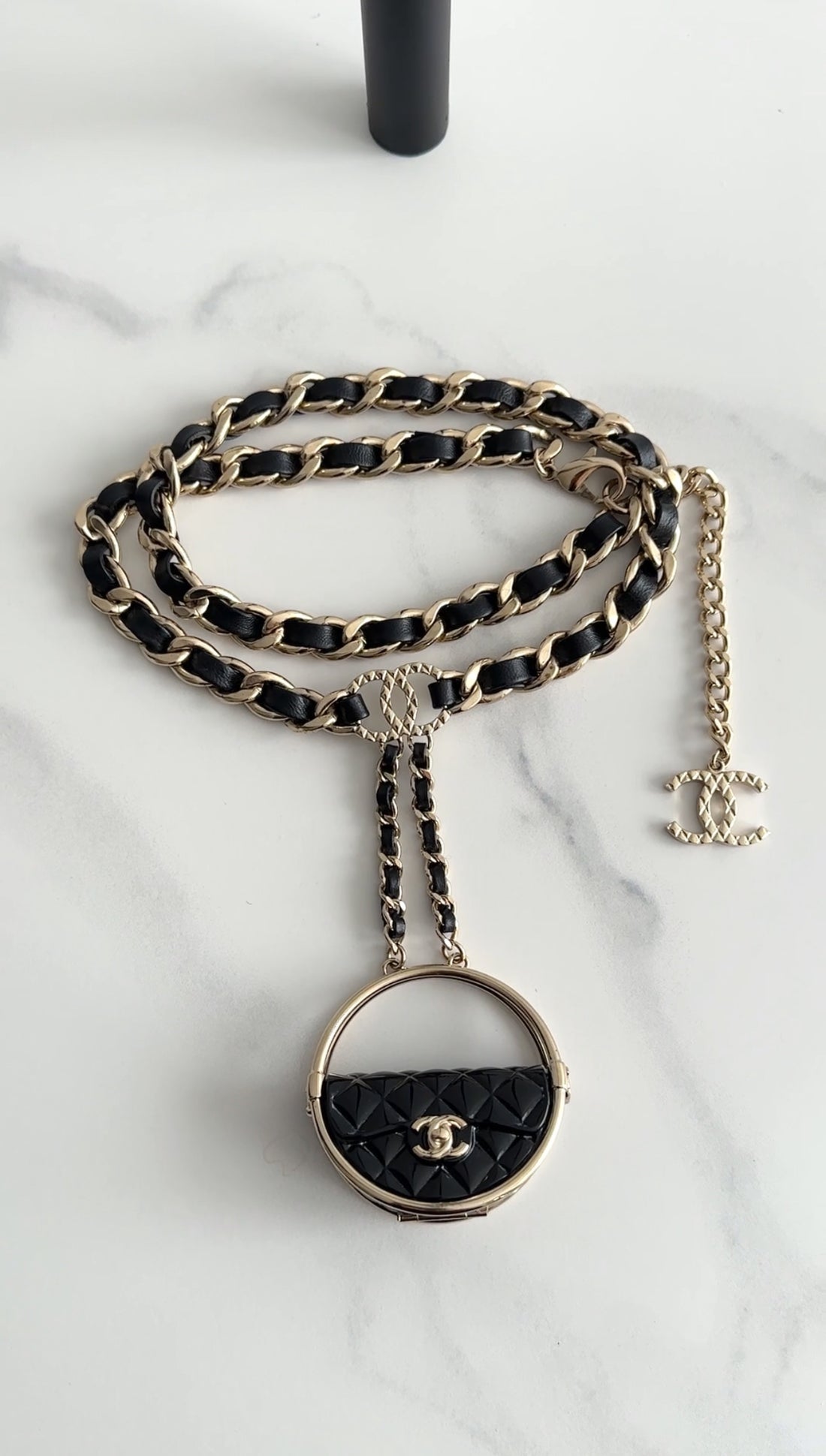 Chanel 23C Hula Hoop Bag Compact Charm Necklace / Belt