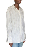 Toteme Beige Striped Oversized Silk Blend Shirt - 38 / US 4-6