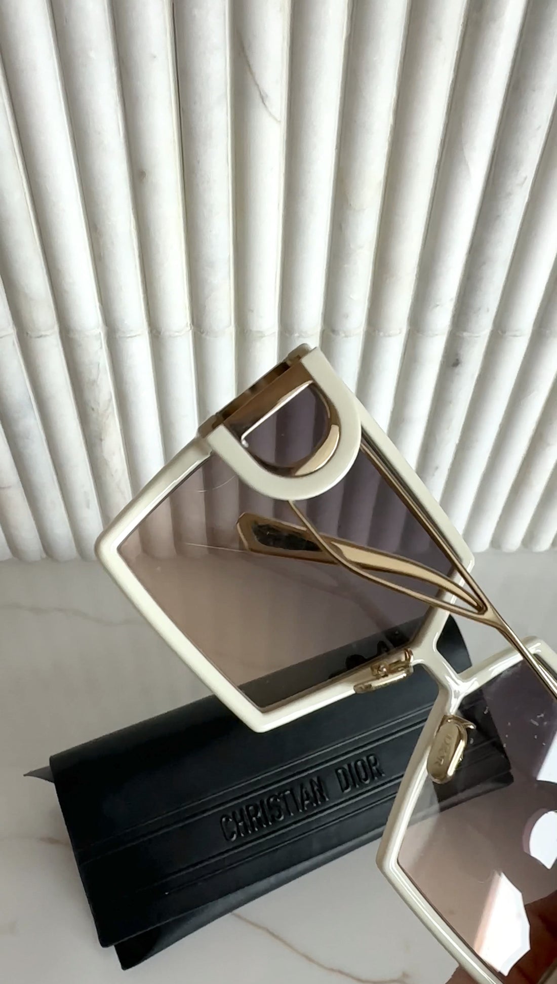 Dior Ivory Square Oversized 30 Montaigne Sunglasses
