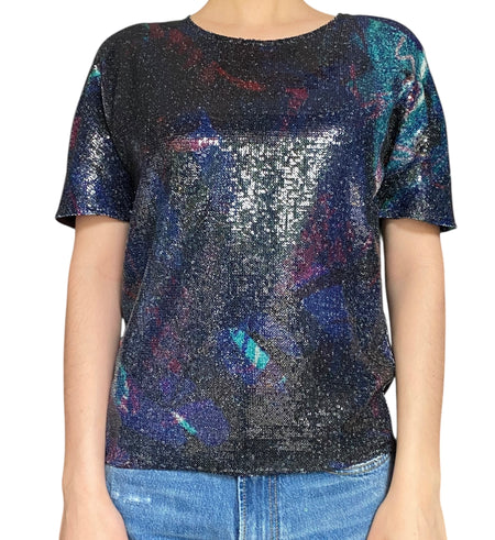 Erdem Blue Sequin Tee - US 2.
