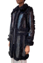 Marques Almeida Black Long Shearling Coat - S