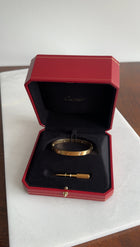 Cartier 18k Yellow Gold 4 Diamond Love Bracelet - 17