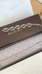 Gucci Sterling Silver GG Link Britt Bracelet - 17