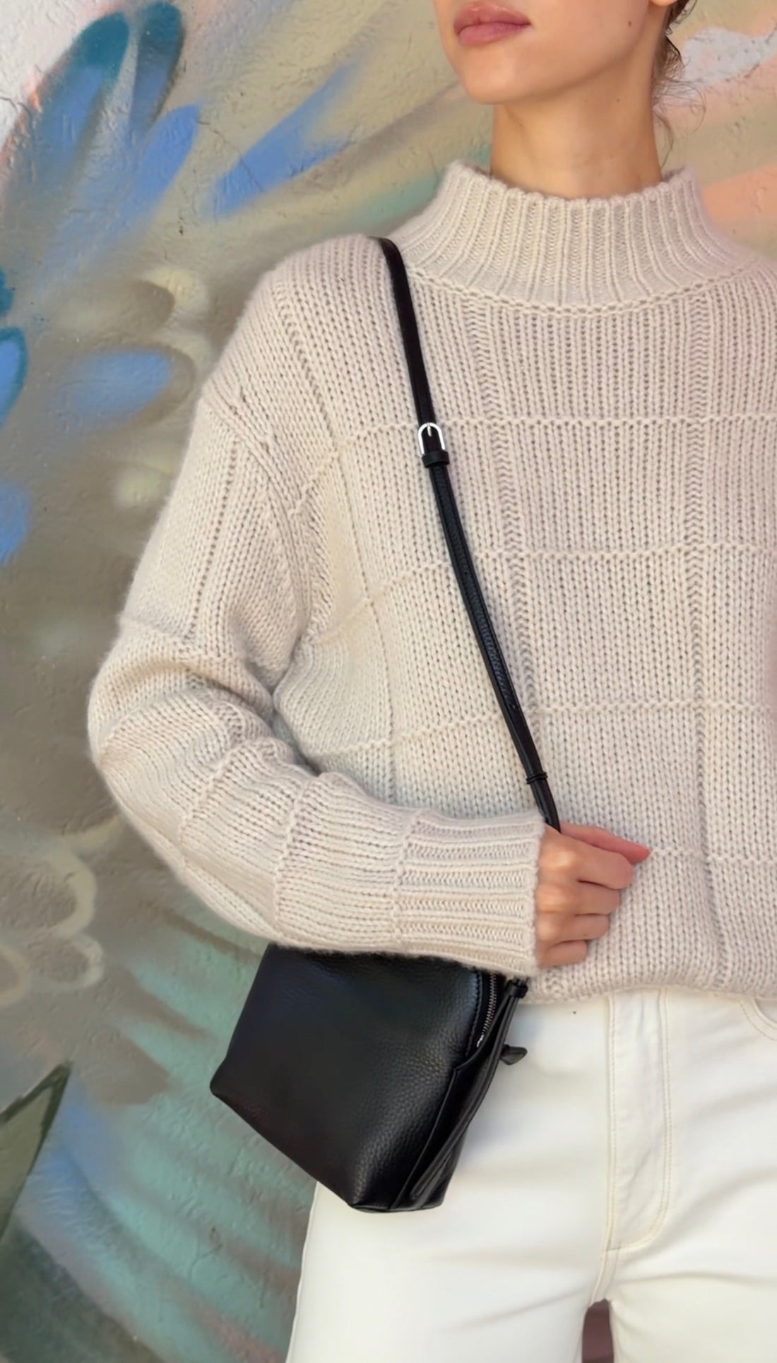 The Row Black Leather Mini North South Annie Crossbody Zip Bag