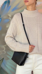The Row Black Leather Mini North South Annie Crossbody Zip Bag