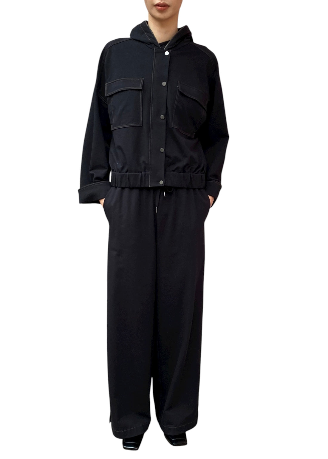 Brunello Cucinelli Black Monili Trim Hooded Jacket - M