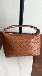 Bottega Veneta Caramel Brown Intrecciato Leather Mini Wallace Bag
