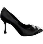 Manolo Blahnik Satin Crystal Pumps