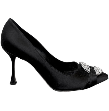 Manolo Blahnik Satin Crystal Pumps
