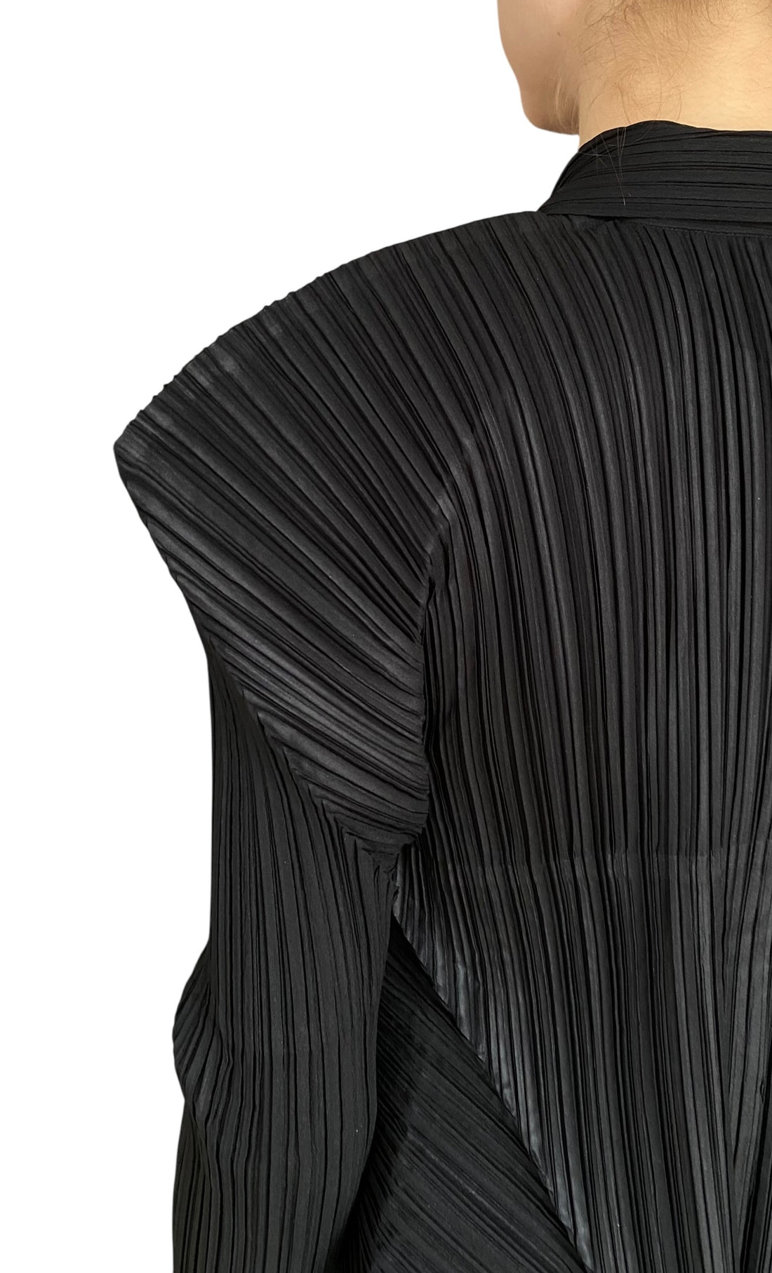 Issey Miyake Black Pleated Structured Shirt - M / US 6