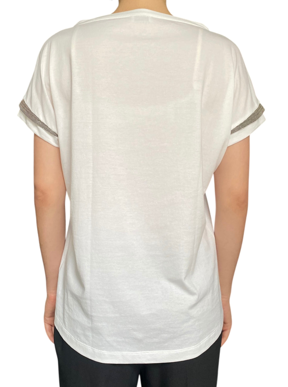 Brunello Cucinelli White Monili Tee - S / US 6