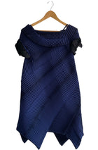 Issey Miyake Blue Diagonal Draped Pleated Dress