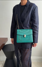 Bvlgari Dark Green Serpenti Forever Flap Bag