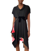 Balenciaga Black Silk Chiffon Floral Sheath Dress - 40 / US 4-6