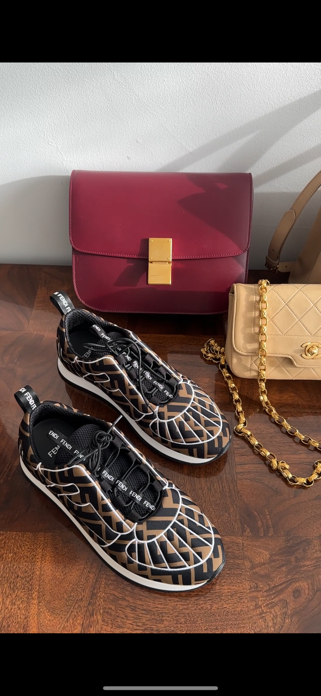 Celine Dark Burgundy Leather Medium Box Bag