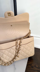 Chanel Beige Lambskin Jumbo Classic Double Flap Bag GHW