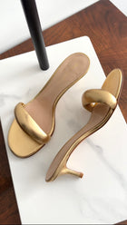 Gianvito Rossi Gold Puff Leather Mules - 37