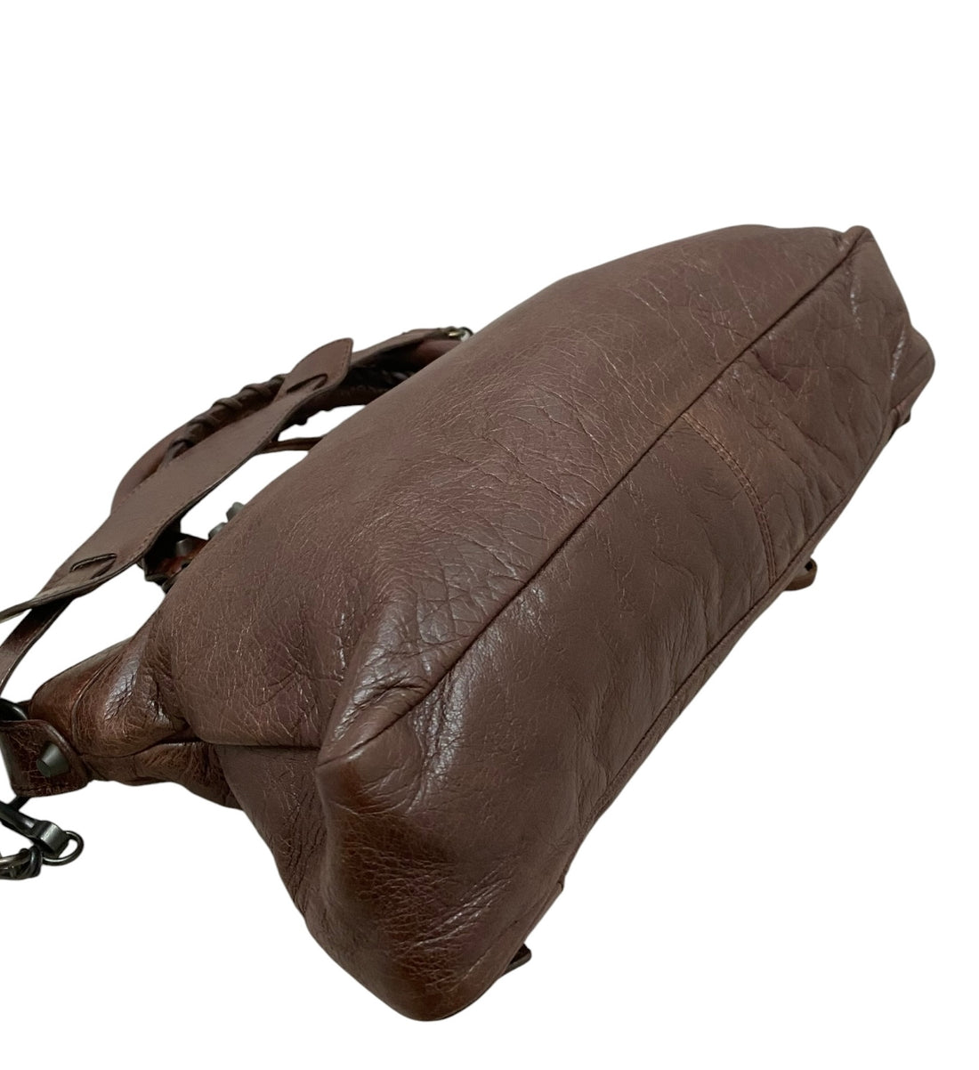 Balenciaga Brown Leather Moto Classic First Bag