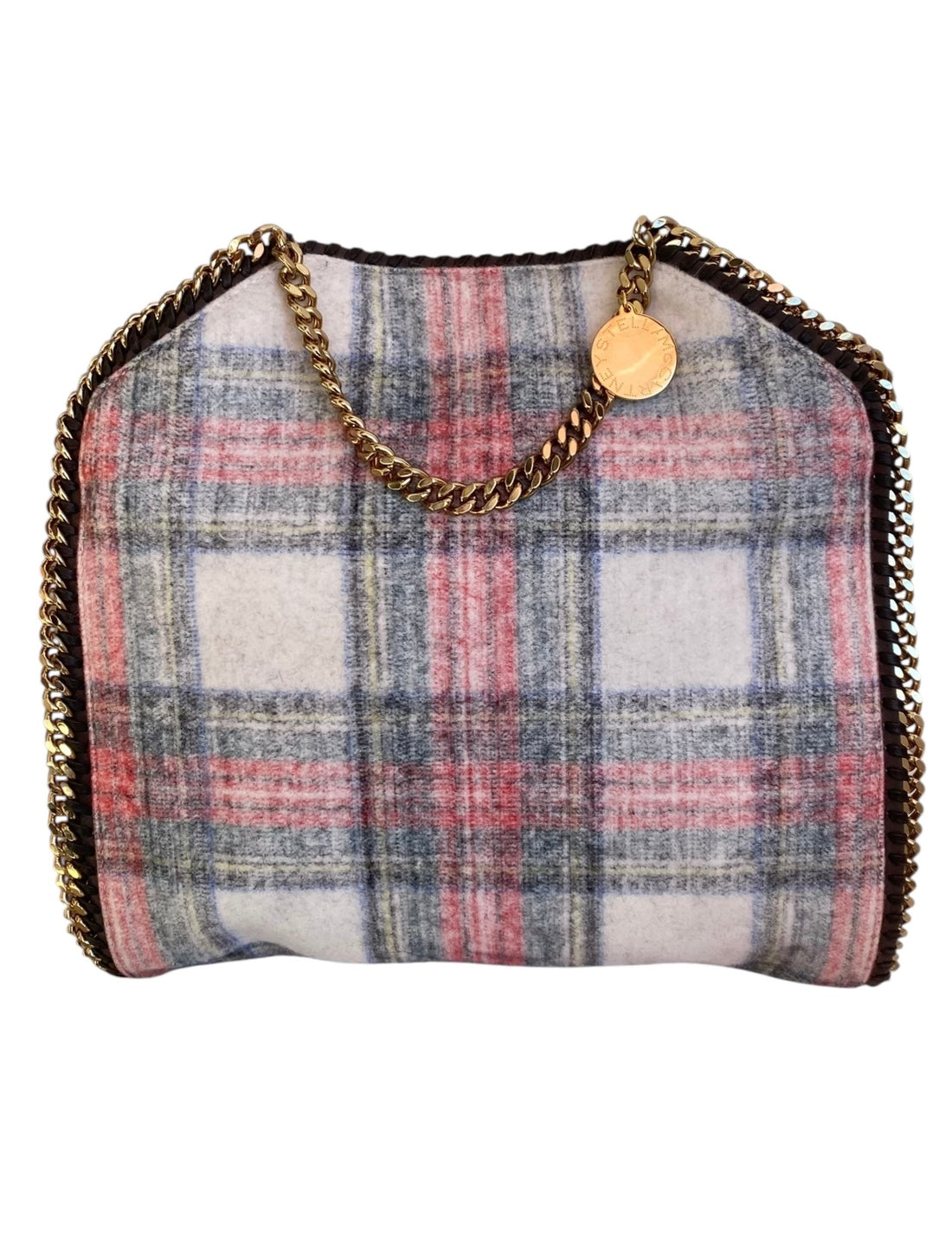 Stella McCartney Plaid Brushed Wool Falabella Shoulder Bag