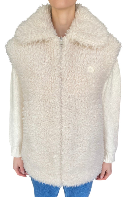 Moncler Ivory Archard Reversible Faux-Fur Hooded Down Vest - 0 / S / US 4-6