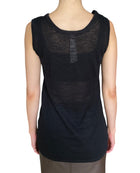 Lauren Manoogian Black Sheer Alpaca Fine Knit Long Tank Top - 2 / M / US 6-8
