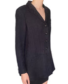 Chanel Black Cotton Bombay 2012 Tweed Blazer - FR 42 / US 6