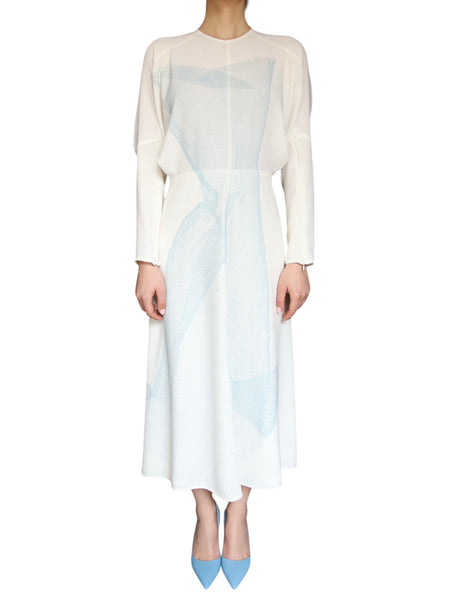 Victoria Beckham Blue Printed Gown - US 8