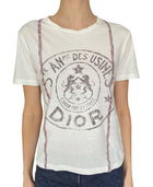 Christian Dior White & Red L'Union Fait La Force Emblem Graphic Tee - XS / US 2-4