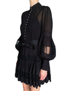 Zimmermann Black Sheer Spliced Mesh Mini Dress - 0 / XS / US 2-4