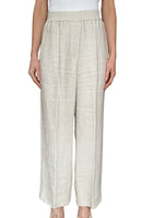 Brunello Cucinelli Beige Linen Elastic Waist Trouser - IT 42 / US 6