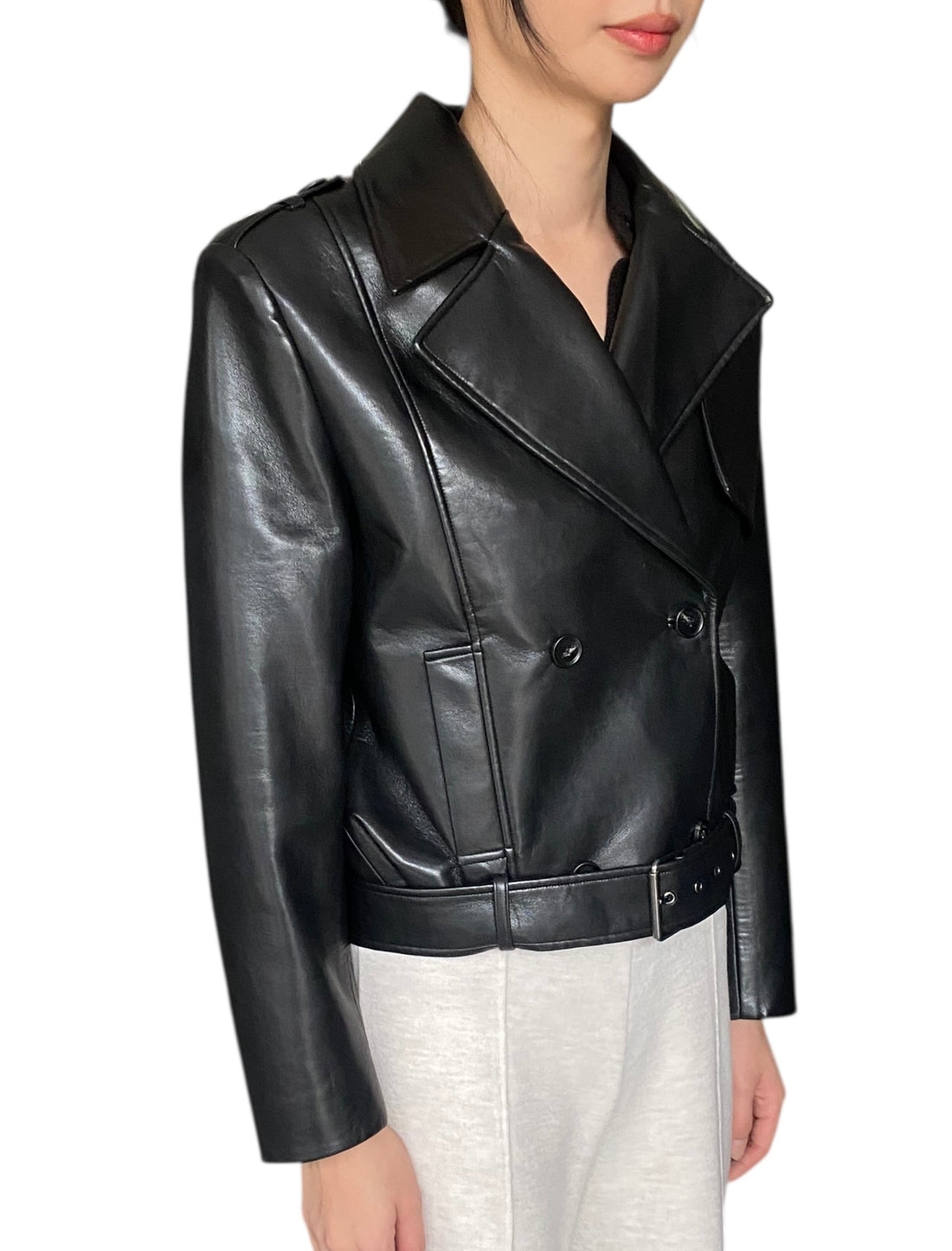 Anine Bing Black Moto Greer Leather Jacket - S
