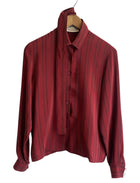 JL Scherrer Silk Striped Blouse with Scarf