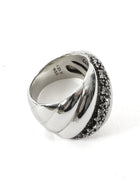 David Yurman Sterling Silver Hampton Midnight Melange Diamond Cable Ring - 6