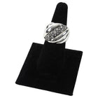 David Yurman Sterling Silver Hampton Midnight Melange Diamond Cable Ring - 6