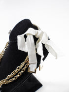 Louis Vuitton Vintage Fall 2005 Red and White Chain Crystal Flower Ribbon Necklace