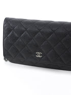 Chanel Black Black Caviar Leather CC Classic Wallet on Chain SHW