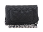 Chanel Black Black Caviar Leather CC Classic Wallet on Chain SHW