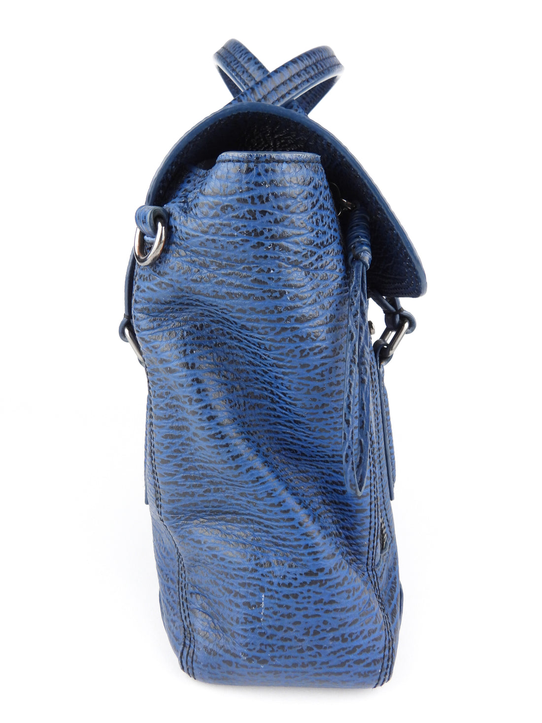 3.1 Philip Lim Blue Grained Leather Pashli Medium Satchel Bag I MISS YOU VINTAGE 3.1 Philip Lim Blue Grained Leather Pashli Medium Satchel Bag I MISS YOU VINTAGE