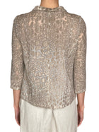 Giorgio Armani Taupe Velvet Leopard Effect Short Jacket - IT 46 / US 10