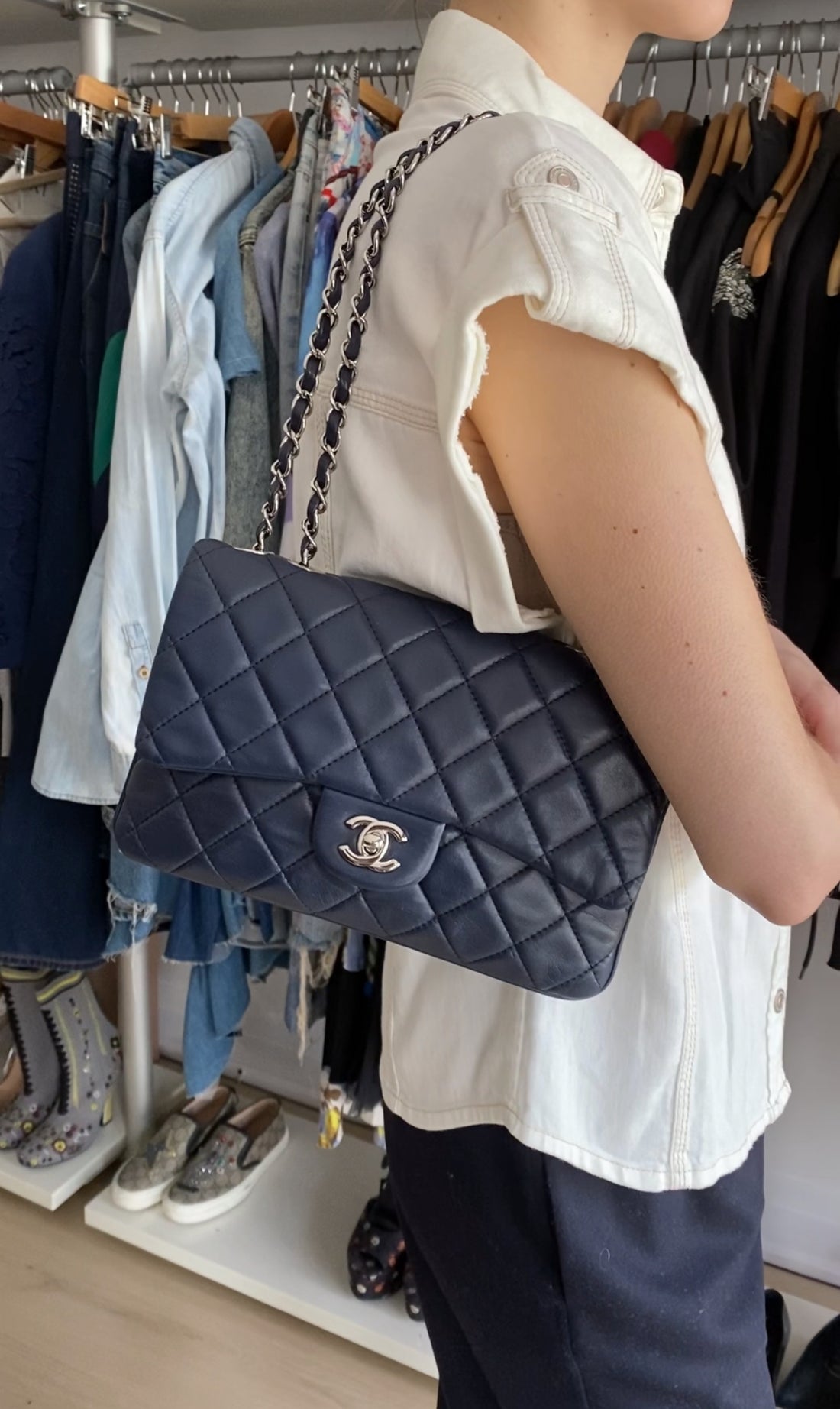 Chanel Midnight Navy Quilted Leather Medium Tender Touch Flap Bag