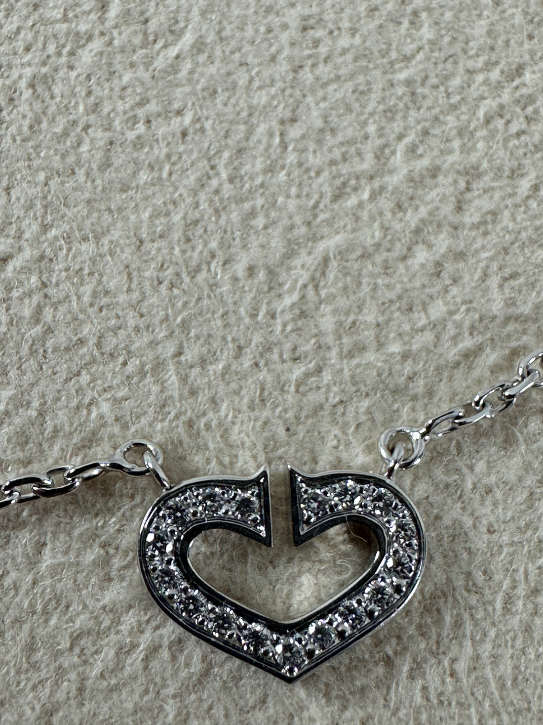 Cartier 18k White Gold Diamond C de Cartier Pendant Necklace