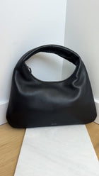 The Row Black Leather Small Everyday Shoulder Bag