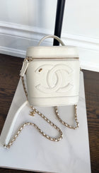 Chanel Ivory White Leather CC Mania Vanity Crossbody Bag
