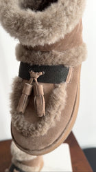 Brunello Cucinelli Shearling Monili Tassel Ankle Boots - 36.5 / 37