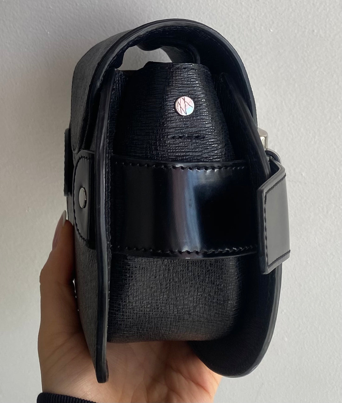 Proenza Black Leather Mini Buckle Bag