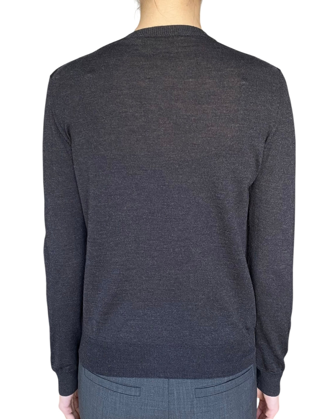 Lanvin Grey Cashmere Lace Panelled Cardigan - XS / US 2-4