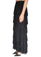 Lanvin Black Silk Tiered Maxi Skirt - 38 / US 4