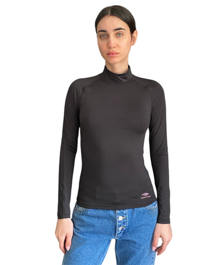 Balenciaga Logo Sport Turtleneck Top - S