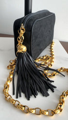 Chanel Vintage 1991 Black Mini Tassel Bijoux Camera Bag