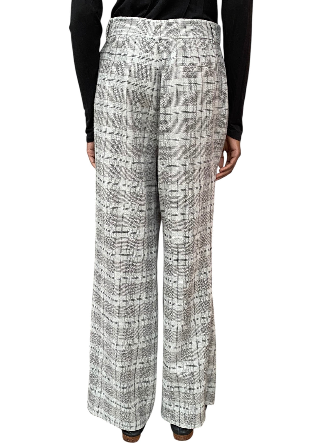 Giorgio Armani Grey Wool Check Trousers - 44 / US 8